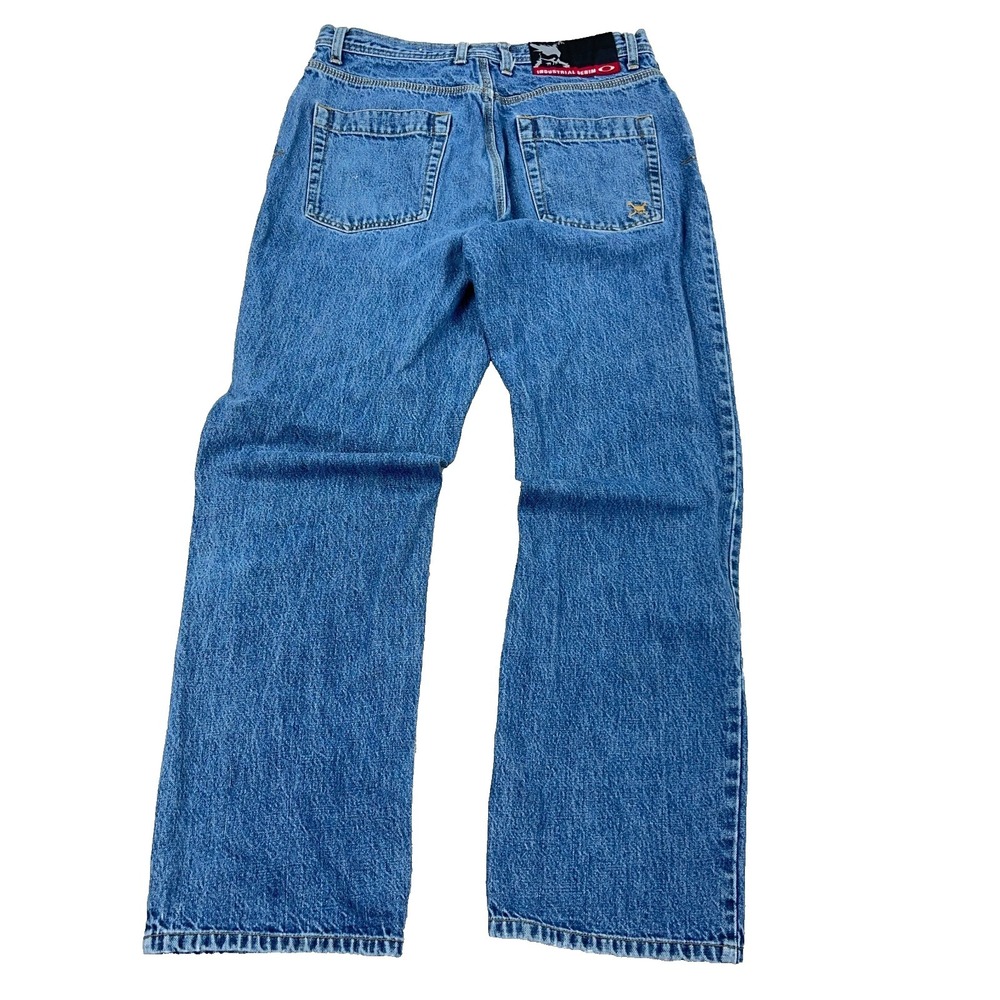Vintage Y2K Oakley Industrial Jeans Men 34x30‎ Straight Leg Baggy Skate Skull *